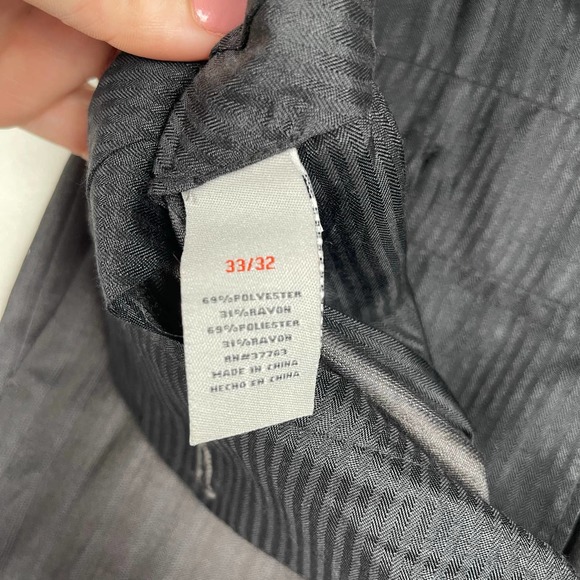 NWT Axist Slim Fit Men's Dress Pants 33x32 Slate Grey Track‎ Stripes City Pant - Picture 9 of 14